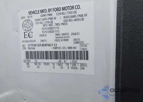 2014 Ford F-150 Xlt z USA, uszkodzony, nr VIN 1FTFW1EF4EKF82112